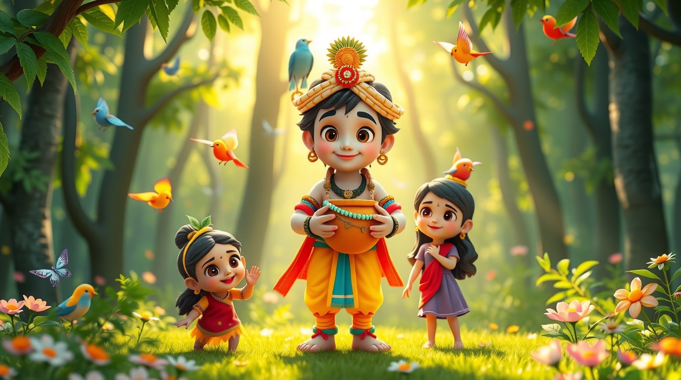Lord Krishna Motivational Story for Kids | The Magic Pot of Courage