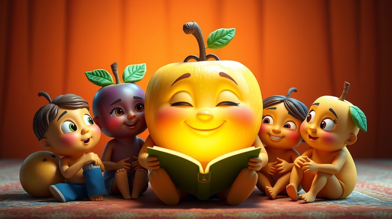 Finger Family Fruit Bedtime Story for Kids | Cute & Calm Night Story for Children