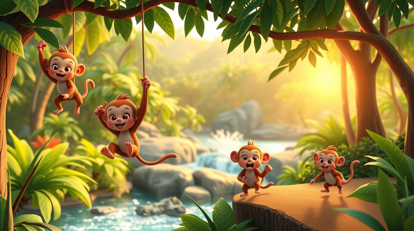 Two Monkey Friends—Bedtime Story for Kids | VK Kids Storie