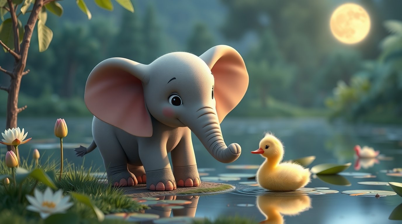 The Kind Little Elephant and the Lost Duckling | Bedtime Story for Kids